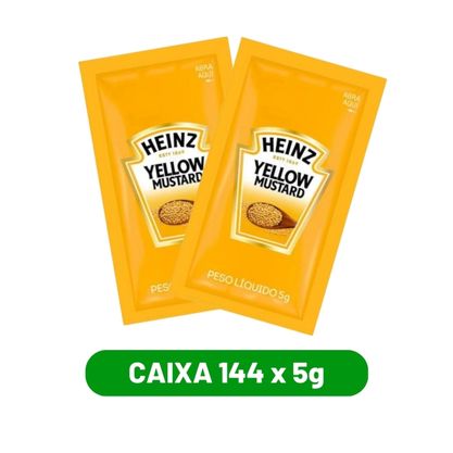 Mostarda Amarela Heinz Sachê Caixa 144X5g