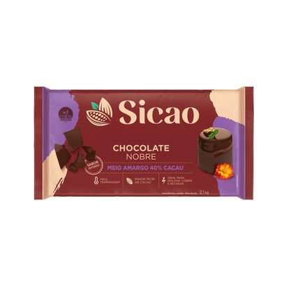 Chocolate Meio Amargo Sicao Barra 2,1Kg