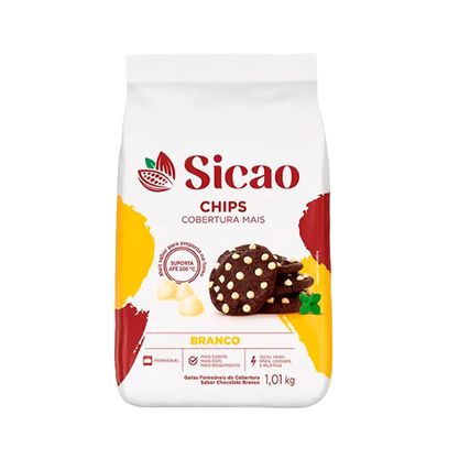 Cobertura Fracionada Em Gotas Chips Sabor Chocolate Branco Mais Sicao Pacote 1,01Kg