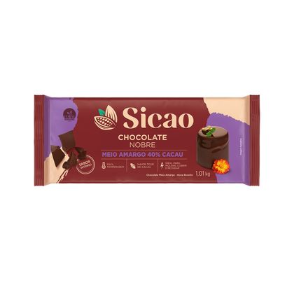 Chocolate Meio Amargo Sicao Barra 1,01Kg