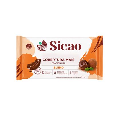 Cobertura Fracionada Sabor Chocolate Blend Mais Sicao Barra 2,1Kg