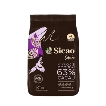 Chocolate Em Gotas Amargo 63% Cacau Seleção Sicao Pacote 1,01Kg