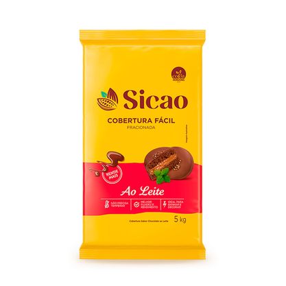 Cobertura Fracionada Sabor Chocolate Ao Leite Fácil Sicao Barra 5Kg