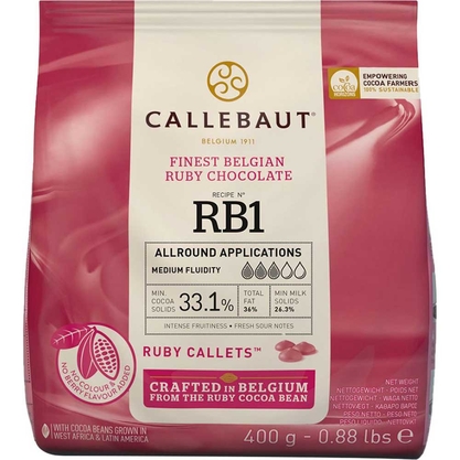 Chocolate Ruby 33,1% Gotas Callebaut Pacote 400G