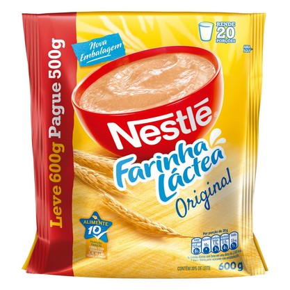 Farinha Láctea Original Nestlé Pacote Leve 600G Pague 500G