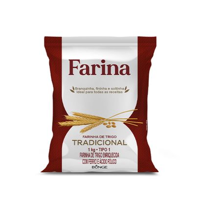 Farinha De Trigo Tipo 1 Tradicional Farina Pacote 1Kg