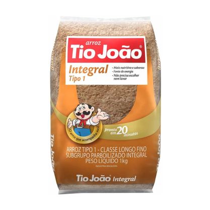 Arroz Integral Tipo 1 Parboilizado Tio João Pacote 1Kg