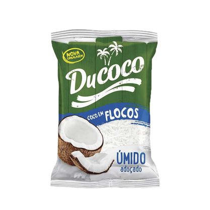 Coco Ralado Em Flocos Úmido E Adoçado Ducoco Pacote 1Kg