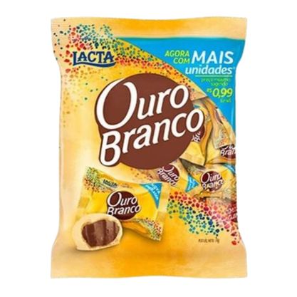 Wafer Recheado Com Cobertura Sabor Chocolate Branco Ouro Branco Lacta Pacote 1Kg