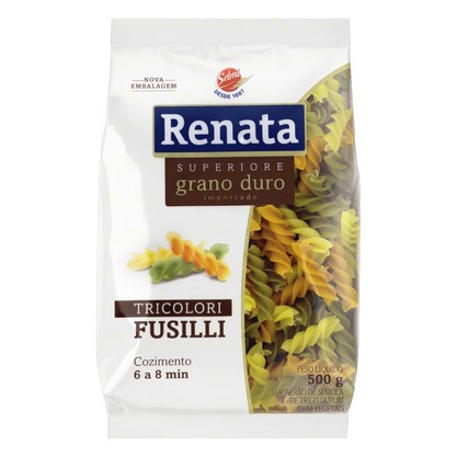 Macarrão De Sêmola De Trigo Grano Duro Tricolor Com Vegetais Fusilli Renata Superiore Pacote 500G