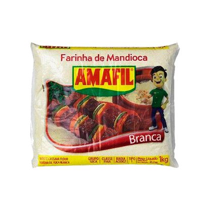 Farinha De Mandioca Branca Fina Amafil Pacote 1Kg