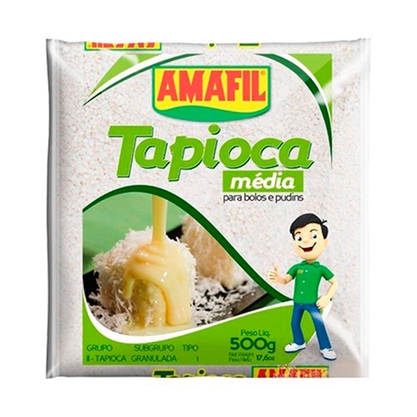 Tapioca De Mandioca Granulada Média Amafil Pacote 500G