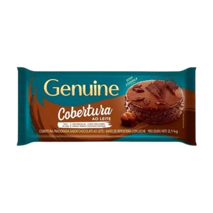 Cobertura Fracionada Sabor Chocolate Ao Leite Genuine Barra 2,1Kg