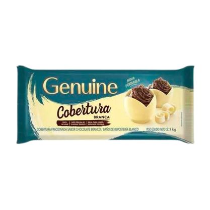 Cobertura Fracionada Sabor Chocolate Branco Genuine Barra 2,1Kg