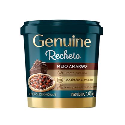 Recheio Sabor Chocolate Meio Amargo Genuine Pote 1,05Kg