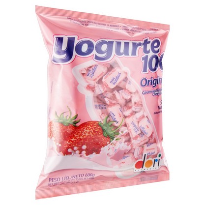 Bala Iogurte De Morango Original Yogurte 100 Pacote 600G