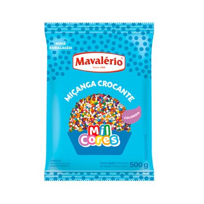 Confeito Miçanga Crocante Nº0 Colorida Mil Cores Mavalério Pacote 500G