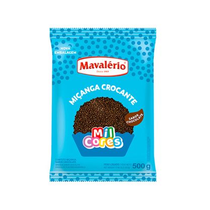 Confeito Miçanga Crocante Nº0 Sabor Chocolate Mil Cores Mavalério Pacote 500G