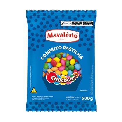 Confeito Pastilha Com Recheio Sabor Chocolate Chocogiros Mavalério Pacote 500G