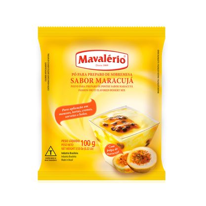 Mistura Para Preparo De Sobremesa Sabor Maracujá Mavalério Pacote 100G