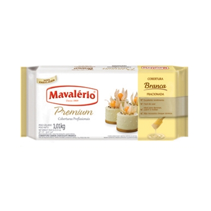 Cobertura Premium De Chocolate Branco Mavalério Barra 1,01Kg