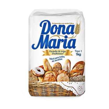 Farinha De Trigo Tipo 1 Dona Maria Pacote 1Kg