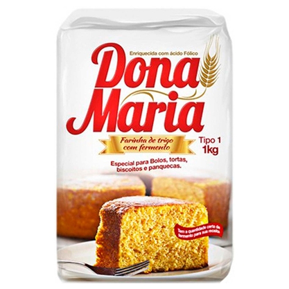 Farinha De Trigo Com Fermento Dona Maria Pacote 1Kg