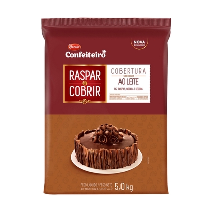 Cobertura Sabor Chocolate Ao Leite Raspar E Cobrir Confeiteiro Harald Barra 5Kg