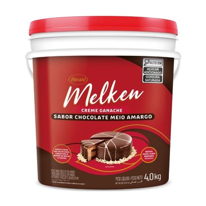 Ganache Sabor Chocolate Meio Amargo Melken Harald Balde 4Kg