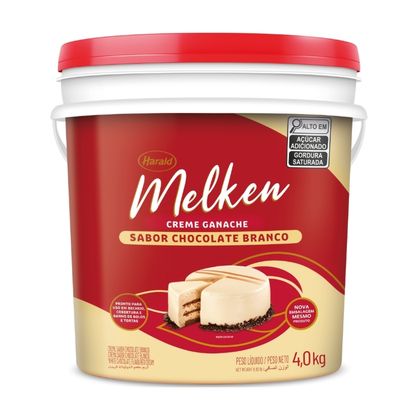 Ganache Sabor Chocolate Branco Melken Harald Balde 4Kg