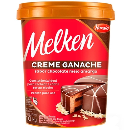 Creme Ganache De Chocolate Meio Amargo Melken Pote 1Kg