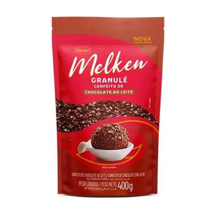 Confeito Granulé De Chocolate Ao Leite Melken Harald Pacote 400G