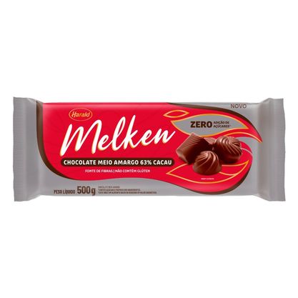 Chocolate Meio Amargo 63% Zero Melken Harald Barra 500G