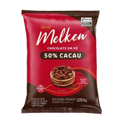 Chocolate Em Pó 50% Cacau Melken Harald Pacote 1,01Kg