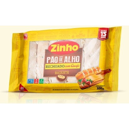 Pão De Alho Baguete Recheio Queijo Zinho Pacote 300G