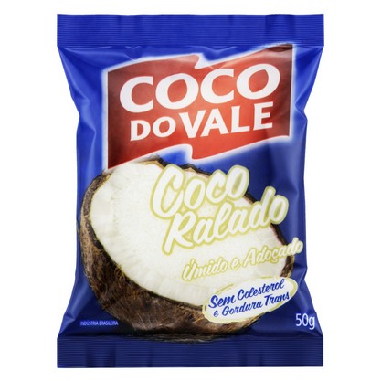 Coco Ralado Úmido Adoçado Coco Do Vale Pacote 50G