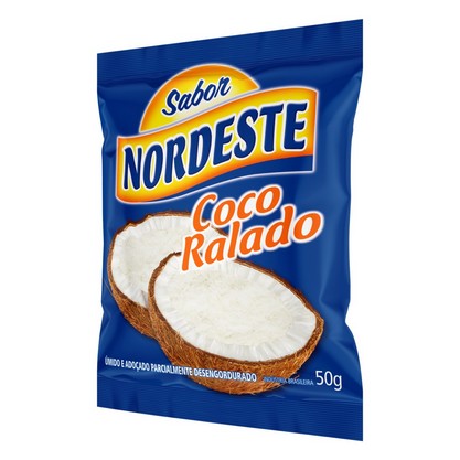 Coco Ralado Úmido Adoçado Sabor Nordeste Pacote 50G