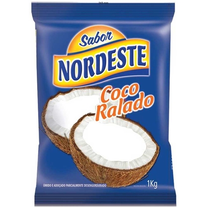 Coco Ralado Úmido E Adoçado Sabor Nordeste Pacote 1Kg