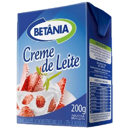 Creme De Leite Uht Leve Homogeneizado Betânia Caixa 200G