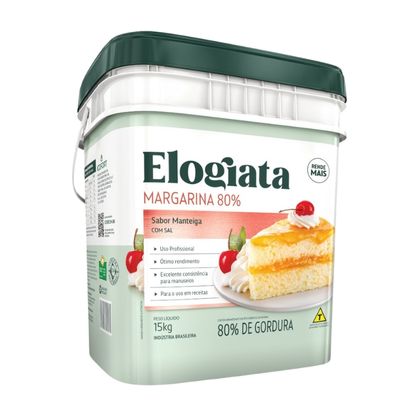 Margarina Com Sal 80% Lipídeos Elogiata Balde 15Kg