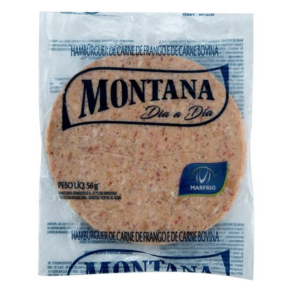 Hambúrguer De Carne De Frango E Bovina Montana Dia A Dia Pacote 56G