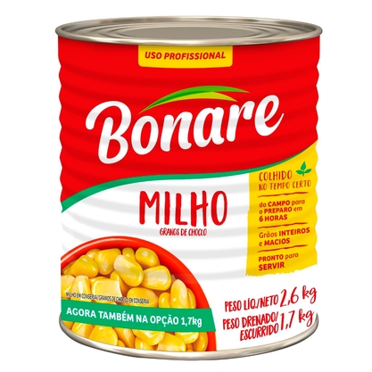 Milho Em Conserva Bonare Lata 1,7Kg